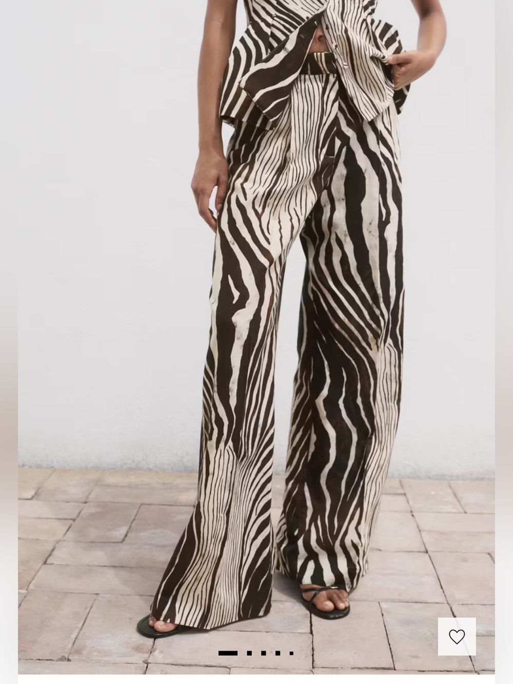 Mango Chocolate and White Zebra Wide-Leg Pants
